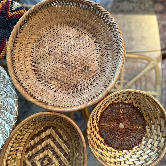Vintage Wicker Basket Wall Decor Set Boho - Picture 4 of 7